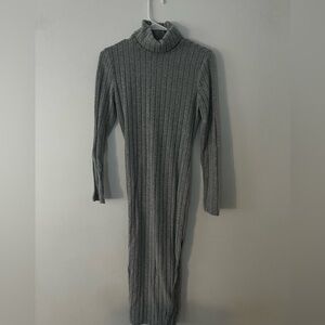 Gray turtleneck dress